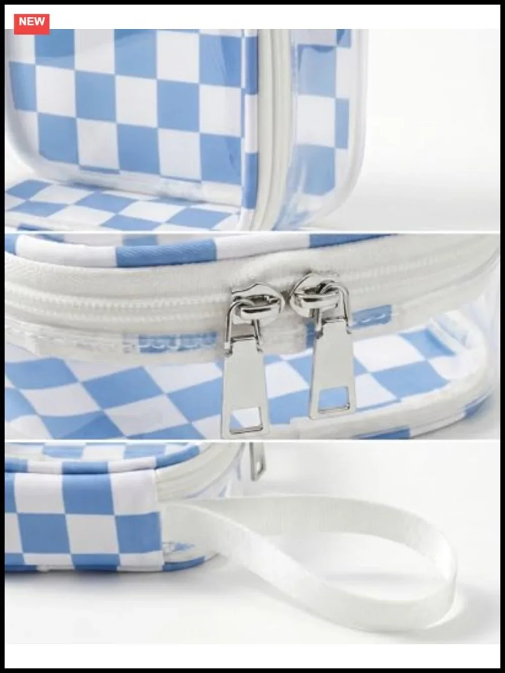 Clear Makeup Bag Mini Travel Toiletry Case with Wrist Strap